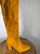 Steve Madden Risky Mustard Suede Below-the-Knee Boots Women’s Size 6.5 NWB