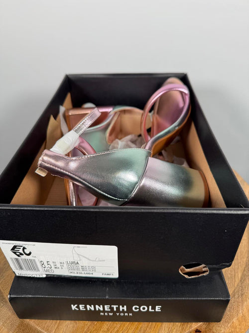 NWB Kenneth Cole New York Luisa Metallic Heel Sandals 8.5