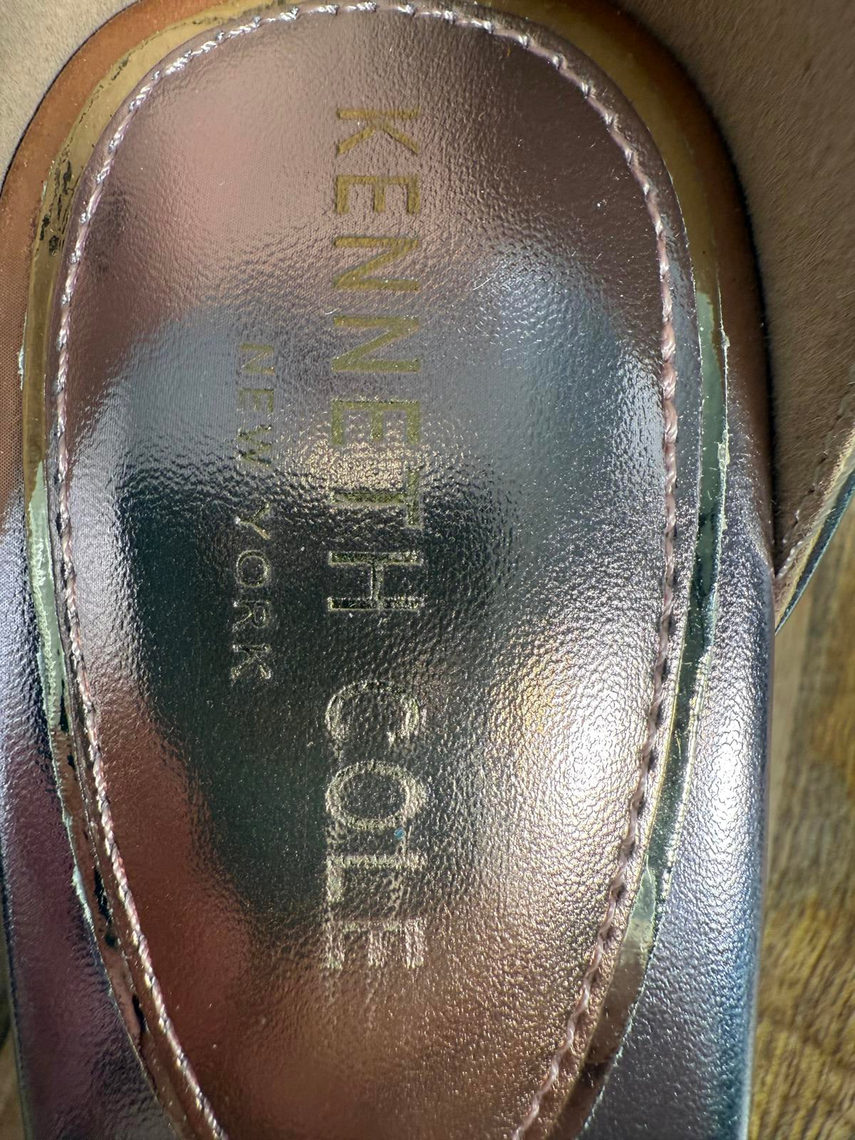 NWB Kenneth Cole New York Luisa Metallic Heel Sandals 8.5