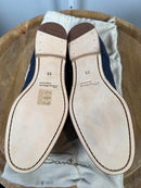 Santoni Women’s NWB Navy Leather Monk Strap Brogue Loafers EU 35 US 5