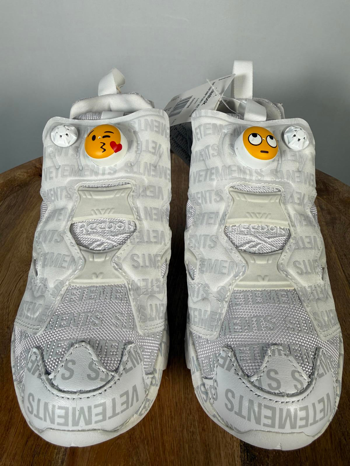 VETEMENTS x Reebok InstaPump Fury Emoji Sneakers White US 4 EU 34.5 NWB
