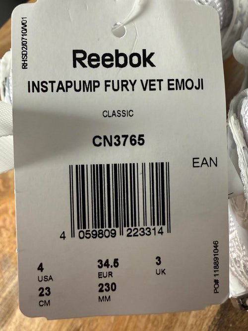 VETEMENTS x Reebok InstaPump Fury Emoji Sneakers White US 4 EU 34.5 NWB