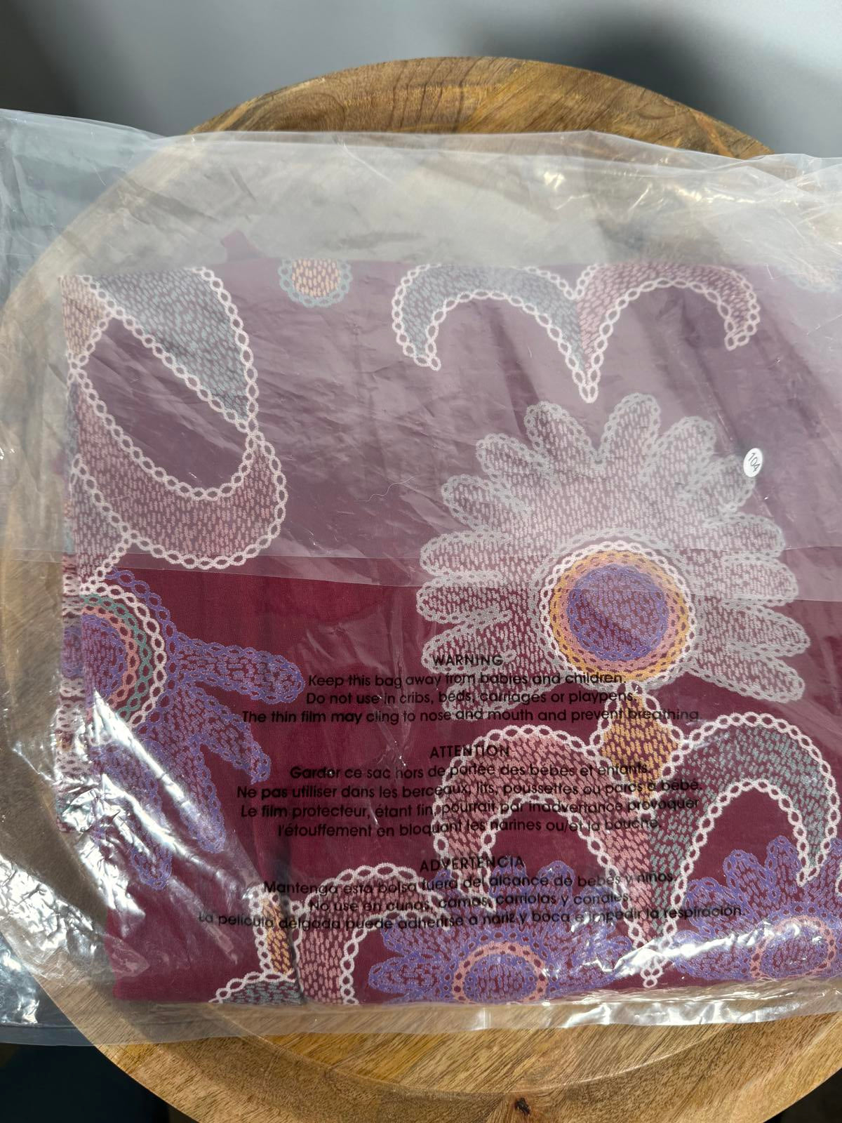 NWT Guadalupe Burgundy Printed Dress Size Small