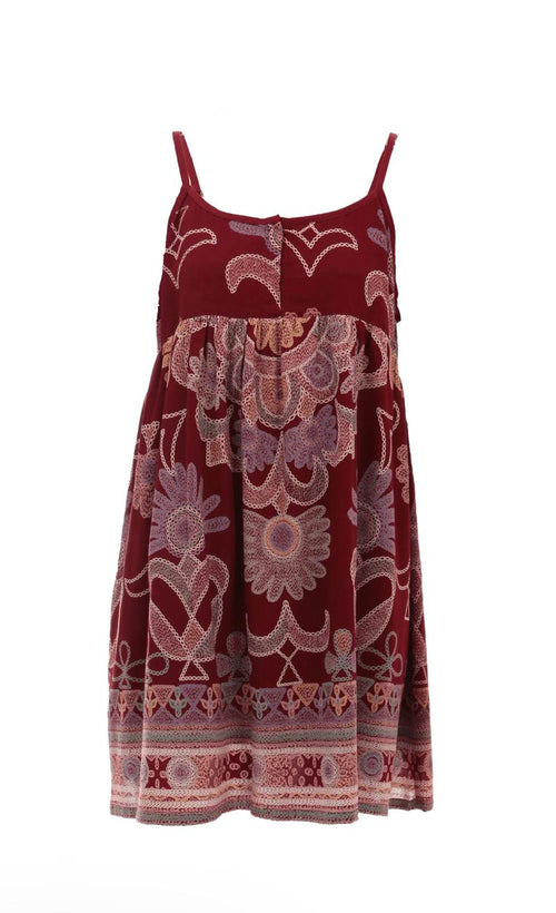 NWT Guadalupe Burgundy Printed Dress Size Small