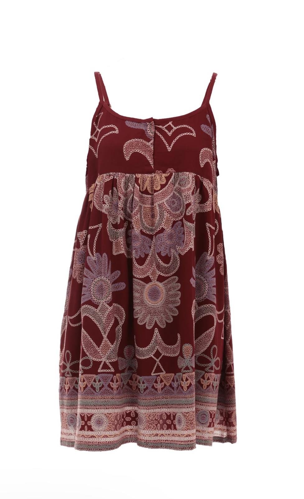 NWT Guadalupe Burgundy Printed Dress Size Small