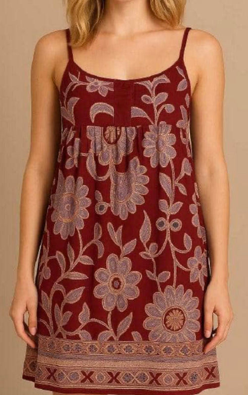 NWT Guadalupe Burgundy Printed Dress Size Small