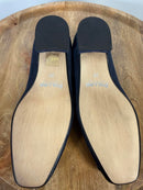 Pollini Clodette15 Oceano Navy Suede Ballerinas w/ Gold Plaque EU 35 / US 5 NWB