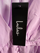 NWT Lulus Lavender Peplum Crop Top Puff Sleeve Size Large