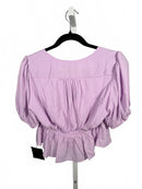 NWT Lulus Lavender Peplum Crop Top Puff Sleeve Size Large