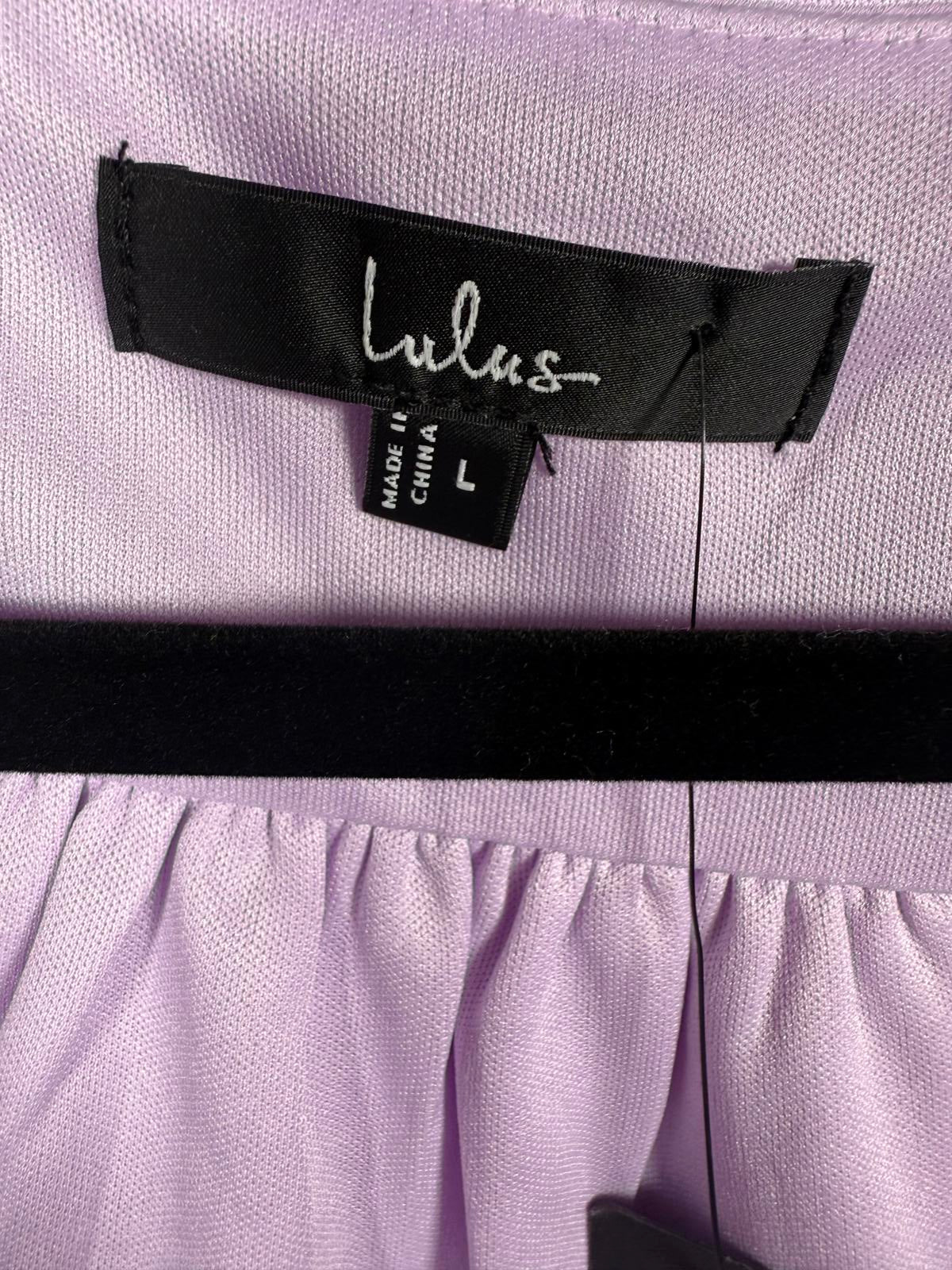 NWT Lulus Lavender Peplum Crop Top Puff Sleeve Size Large