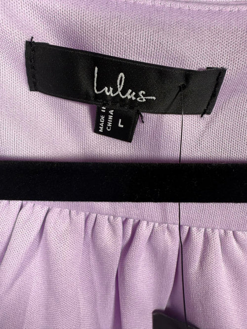 NWT Lulus Lavender Peplum Crop Top Puff Sleeve Size Large