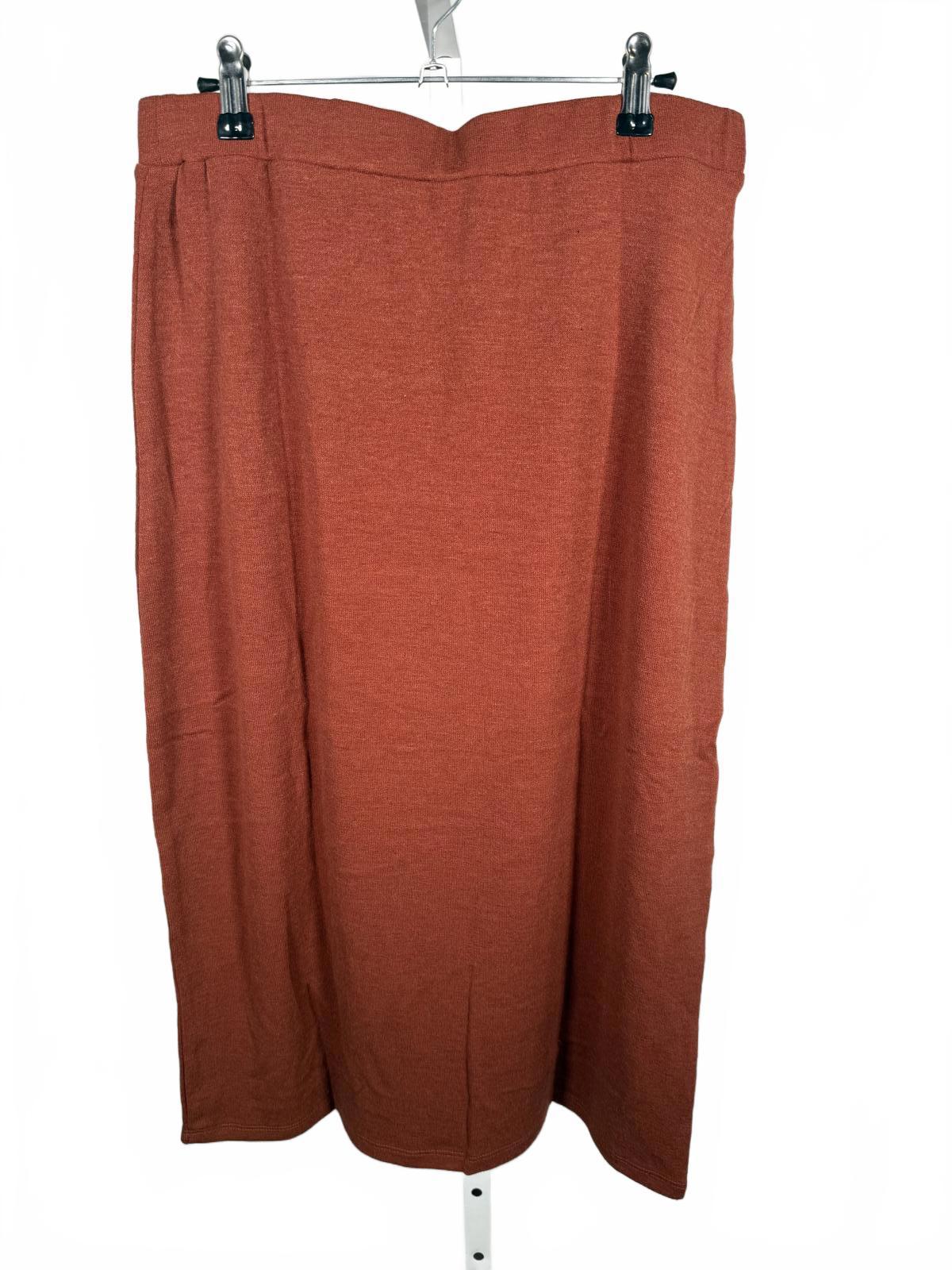 NWT Lulus Effortlessly Blessed Heathered Rust Knit Midi Skirt XL