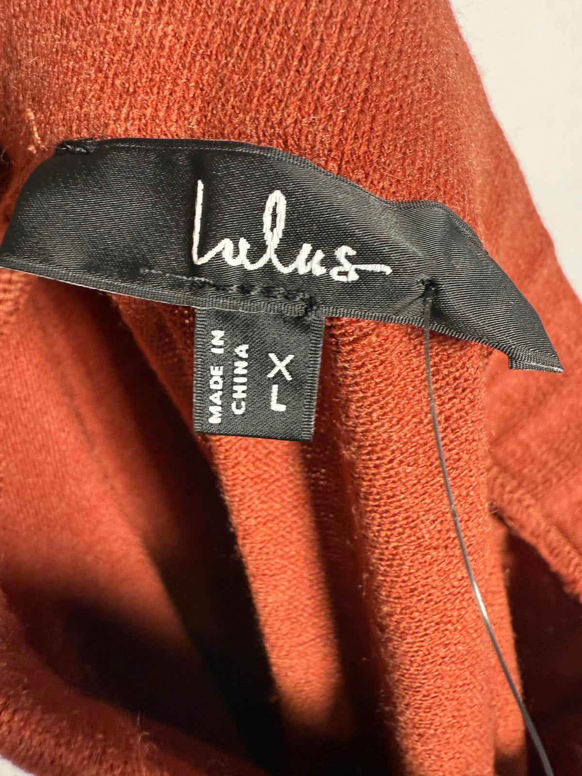 NWT Lulus Effortlessly Blessed Heathered Rust Knit Midi Skirt XL