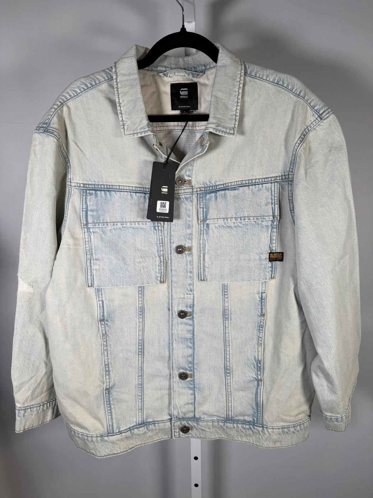 NWT G-Star RAW Oversized Denim Jacket Women’s Size Small Vintage Akoya Blue