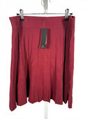 Lulus Chic Vision Burgundy Pleated Sweater Mini Skater Skirt - XL