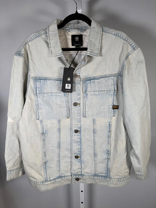 NWT G-Star RAW Oversized Denim Jacket Women’s Vintage Akoya Blue Size Large