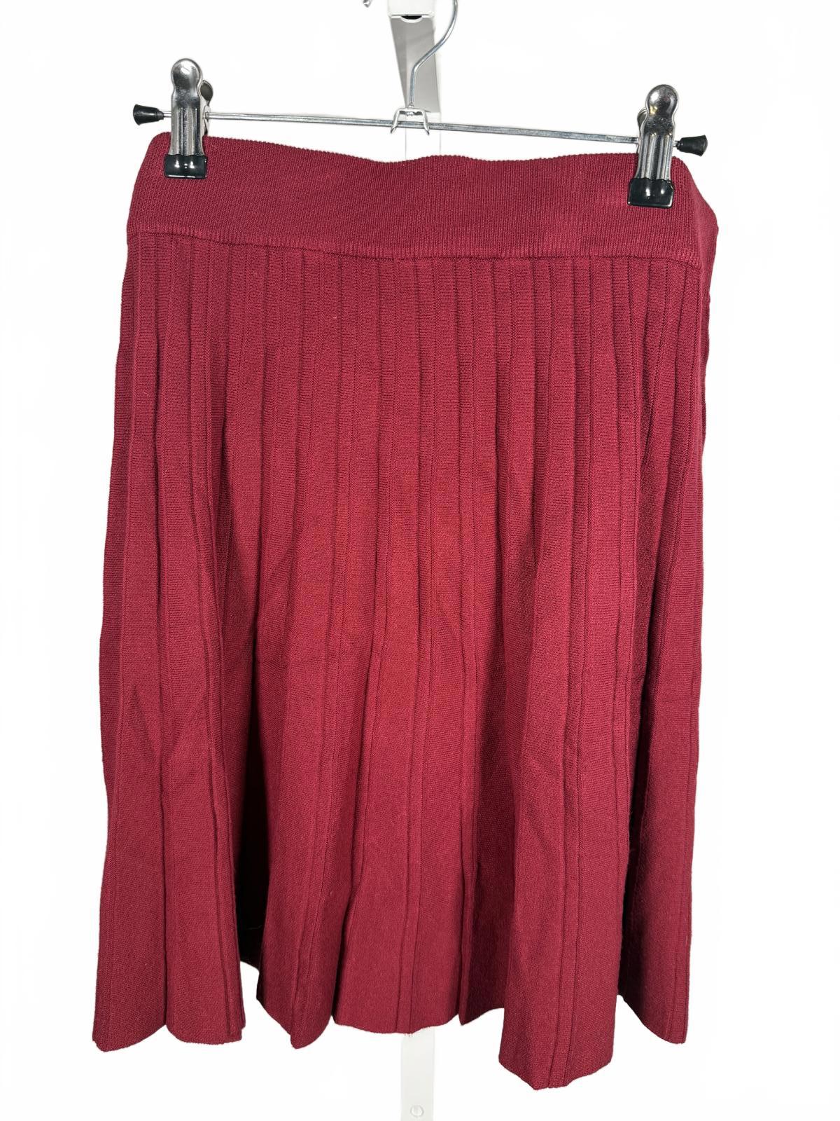 Lulus Chic Vision Burgundy Pleated Sweater Mini Skater Skirt - XL
