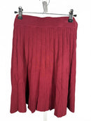 Lulus Chic Vision Burgundy Pleated Sweater Mini Skater Skirt - XL