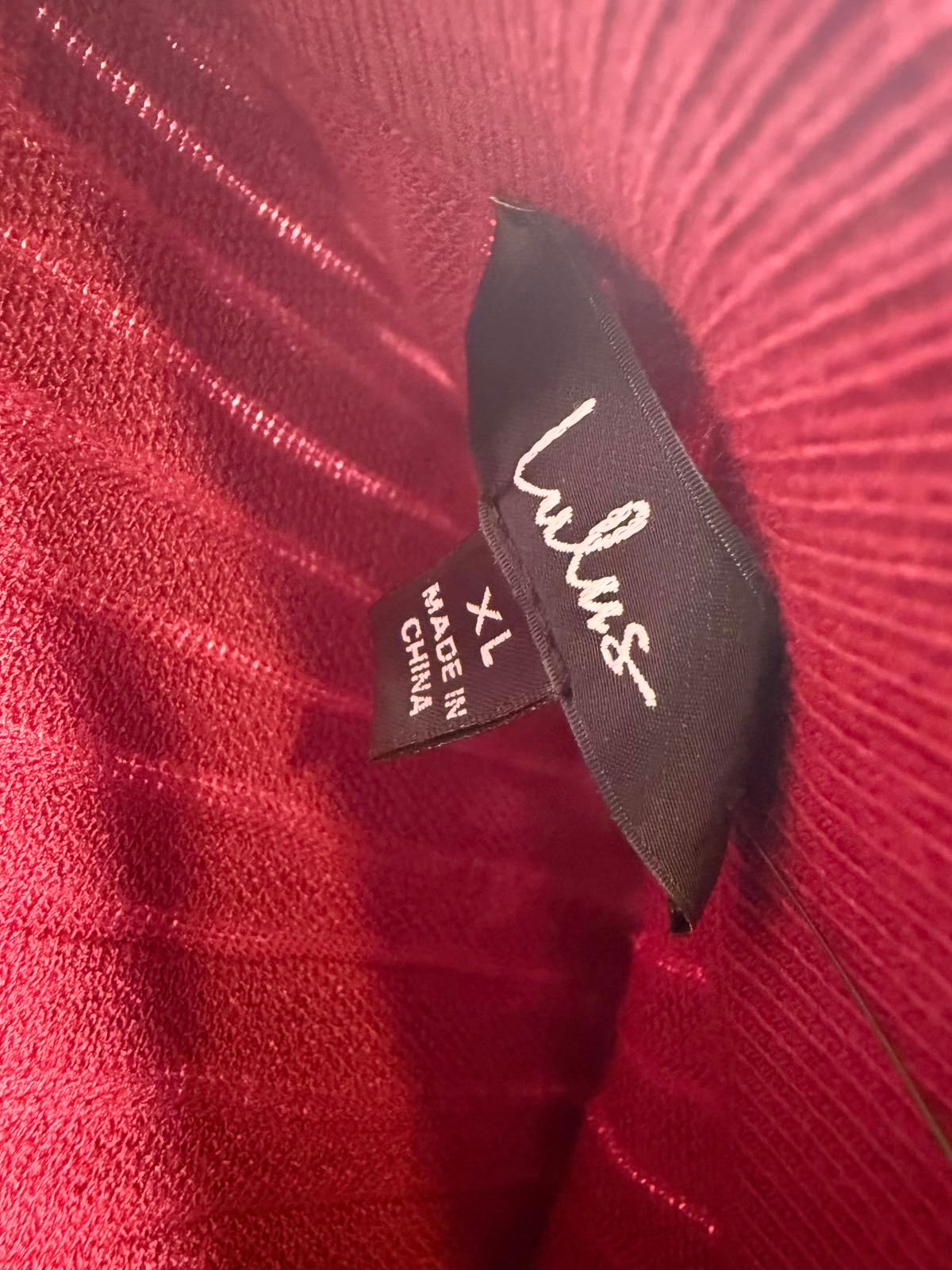 Lulus Chic Vision Burgundy Pleated Sweater Mini Skater Skirt - XL