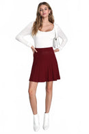 Lulus Chic Vision Burgundy Pleated Sweater Mini Skater Skirt - XL