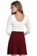 Lulus Chic Vision Burgundy Pleated Sweater Mini Skater Skirt - XL