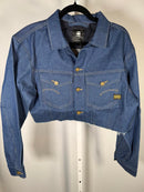 NWT G-Star RAW Frayed-Edge Cropped Denim Jacket Raw Denim Women’s Size Small