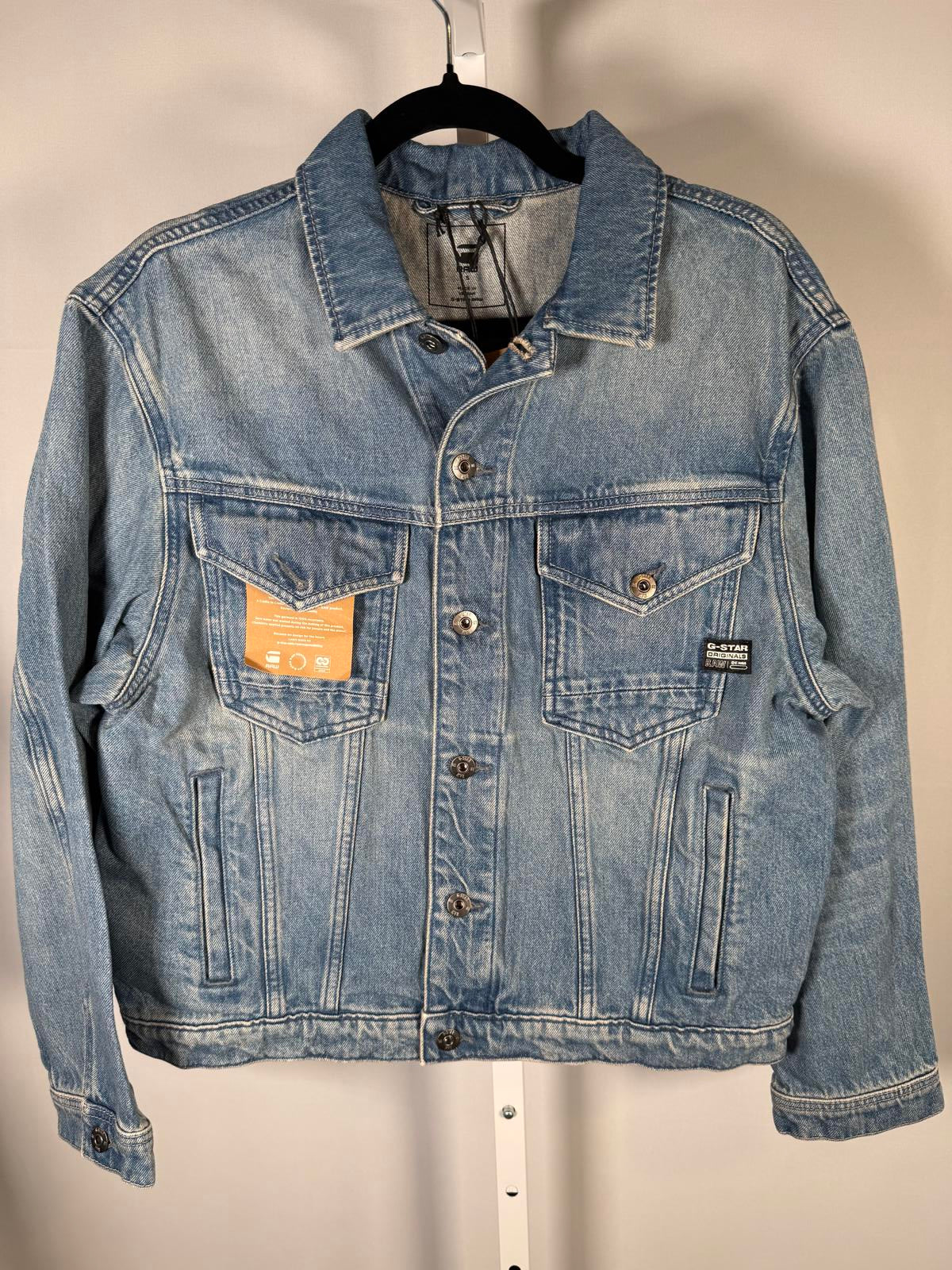NWT G-Star RAW Oversized Denim Jacket Women’s Sun Faded Air Force Blue Size S