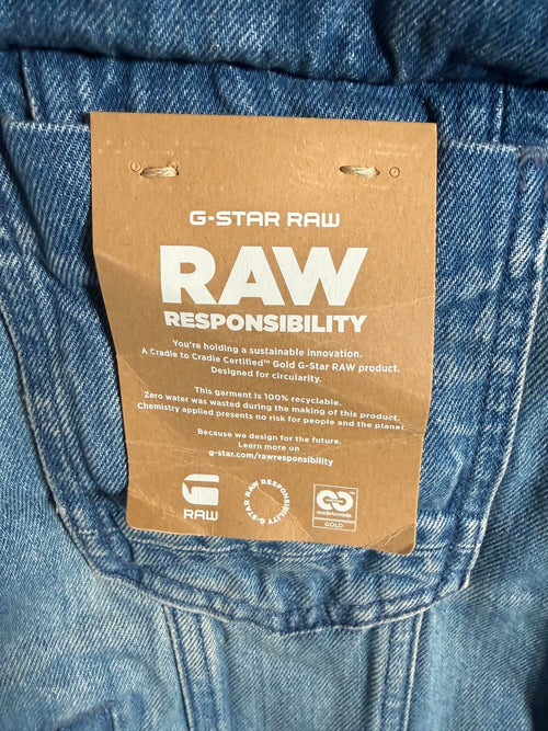 NWT G-Star RAW Oversized Denim Jacket Womens Sun Faded Air Force Blue Size Small