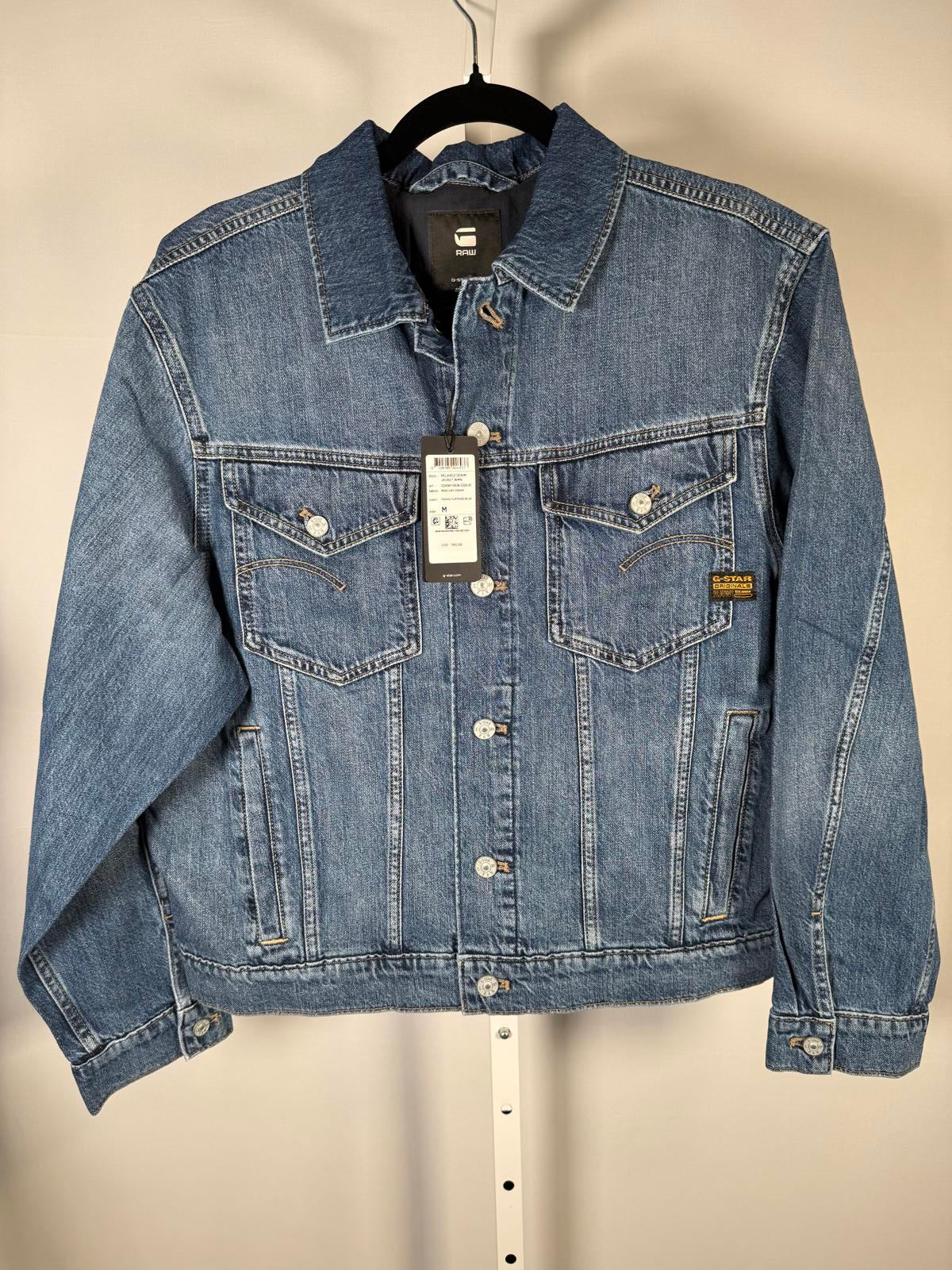 NWT G-Star RAW Women’s Relaxed Denim Jacket Faded Cliffside Blue Size Medium