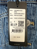 NWT G-Star RAW Women’s Shrunken Denim Vest Faded Cliffside Blue - Size Small