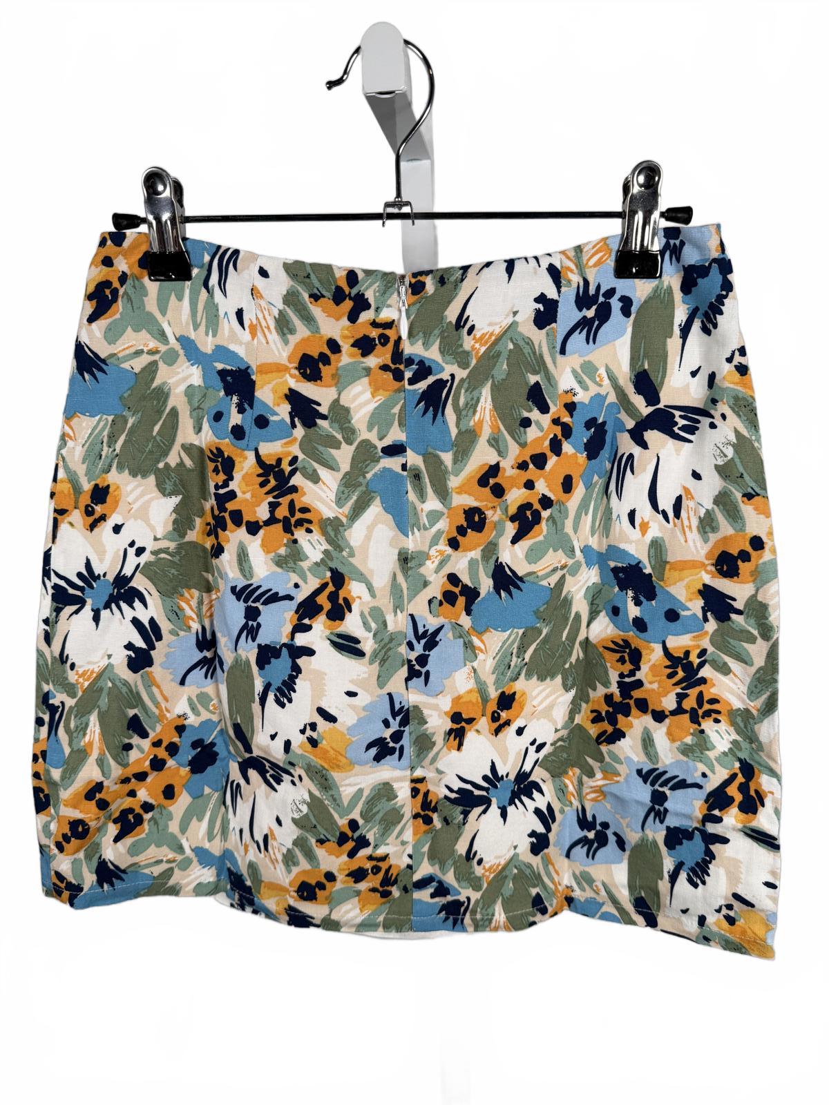 NWT Lulus Full Flower Beige Floral Print Mini Skirt XS
