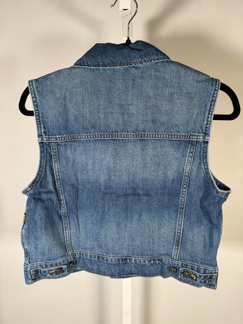 NWT G-Star RAW Women’s Shrunken Denim Vest Faded Cliffside Blue Size Small