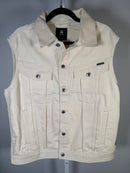 NWT G-Star RAW Oversized Denim Vest Women’s Ecru Off-White - Size Medium