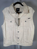 NWT G-Star RAW Oversized Denim Vest Women’s Ecru Off-White - Size Medium