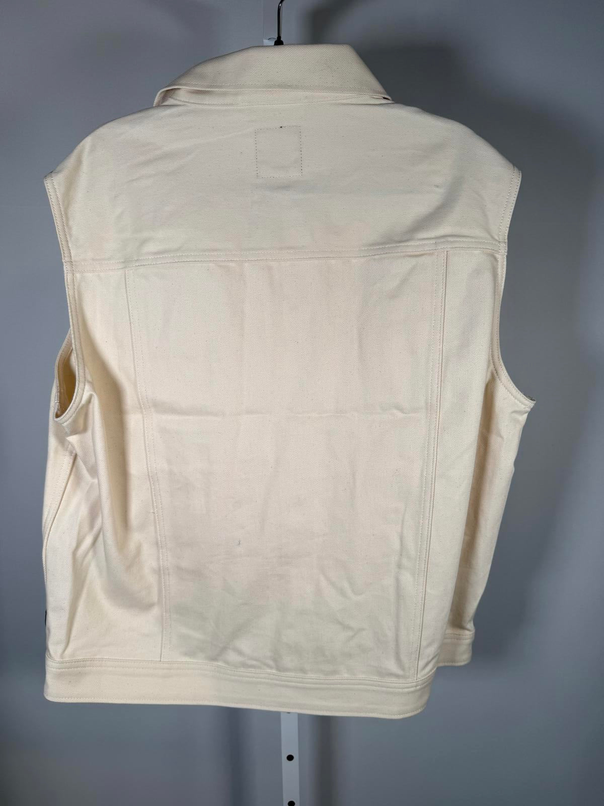 NWT G-Star RAW Oversized Denim Vest Women’s Ecru Off-White - Size Medium