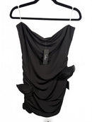 NWT Lulus Black Strapless Rosette Bodycon Mini Dress XL