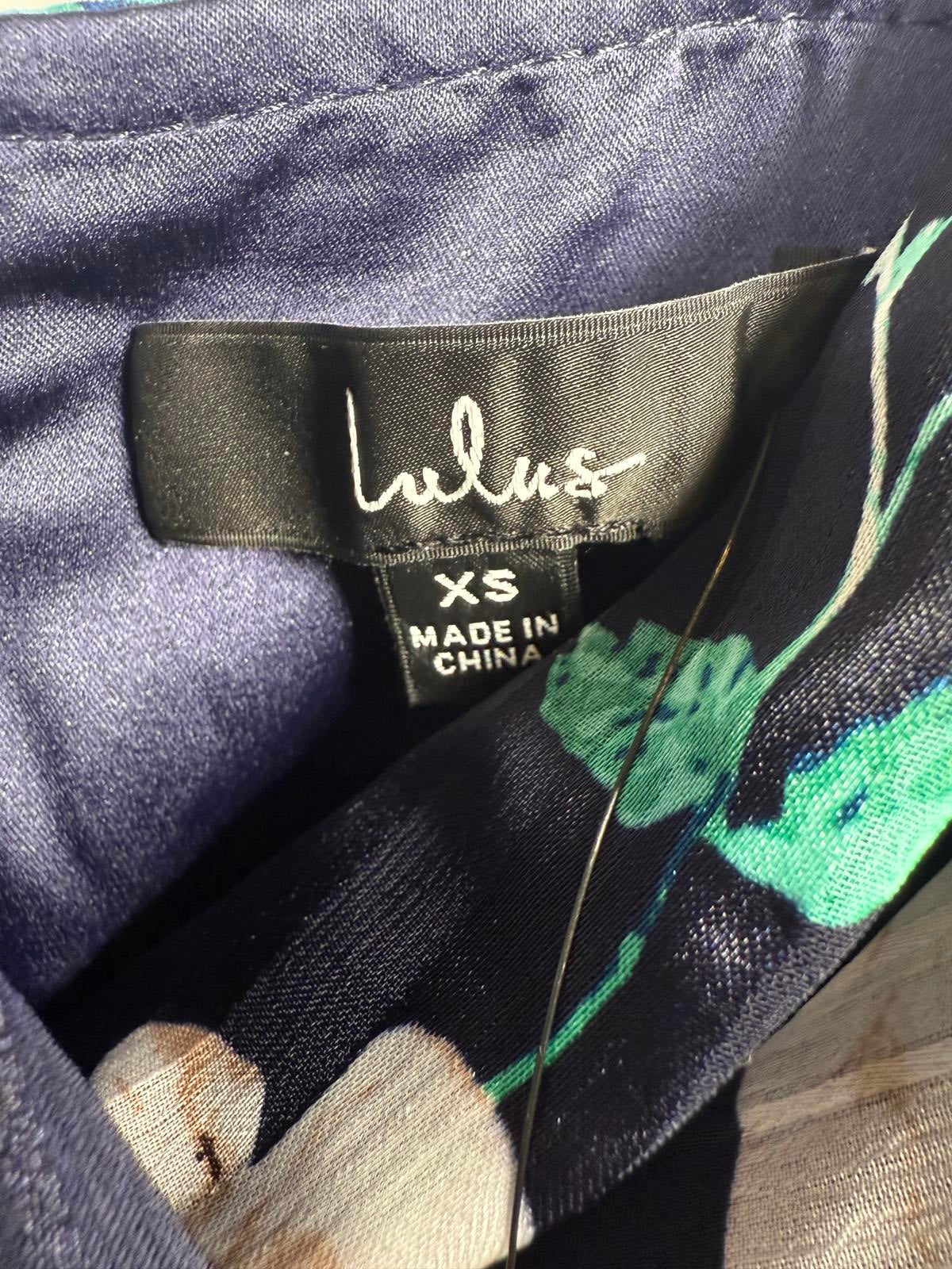 NWT Lulus All About Love Navy Floral Midi Dress XS