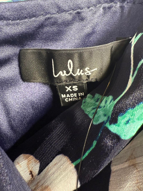 NWT Lulus All About Love Navy Floral Midi Dress XS