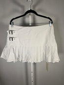 NWT Halara Pleated Skort 2-in-1 Buckle Detail White Tennis Golf Size XL