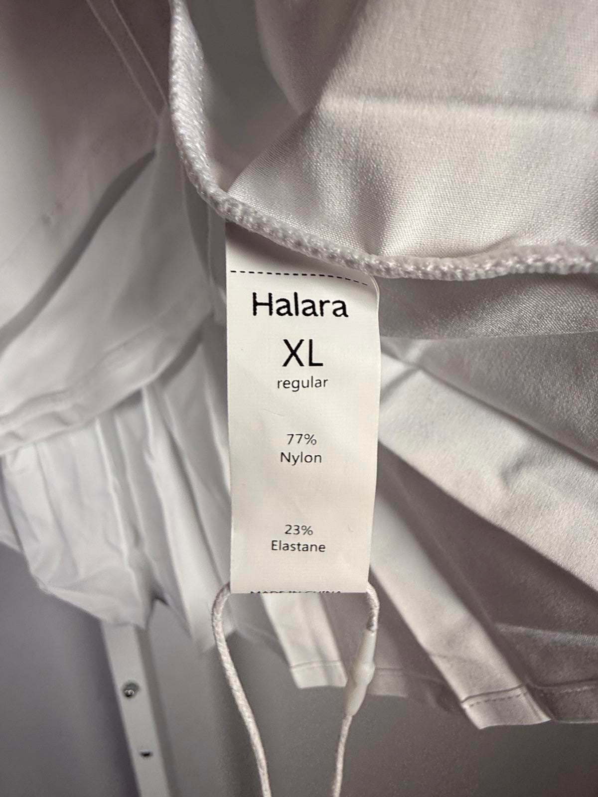 NWT Halara Pleated Skort 2-in-1 Buckle Detail White Tennis Golf Size XL