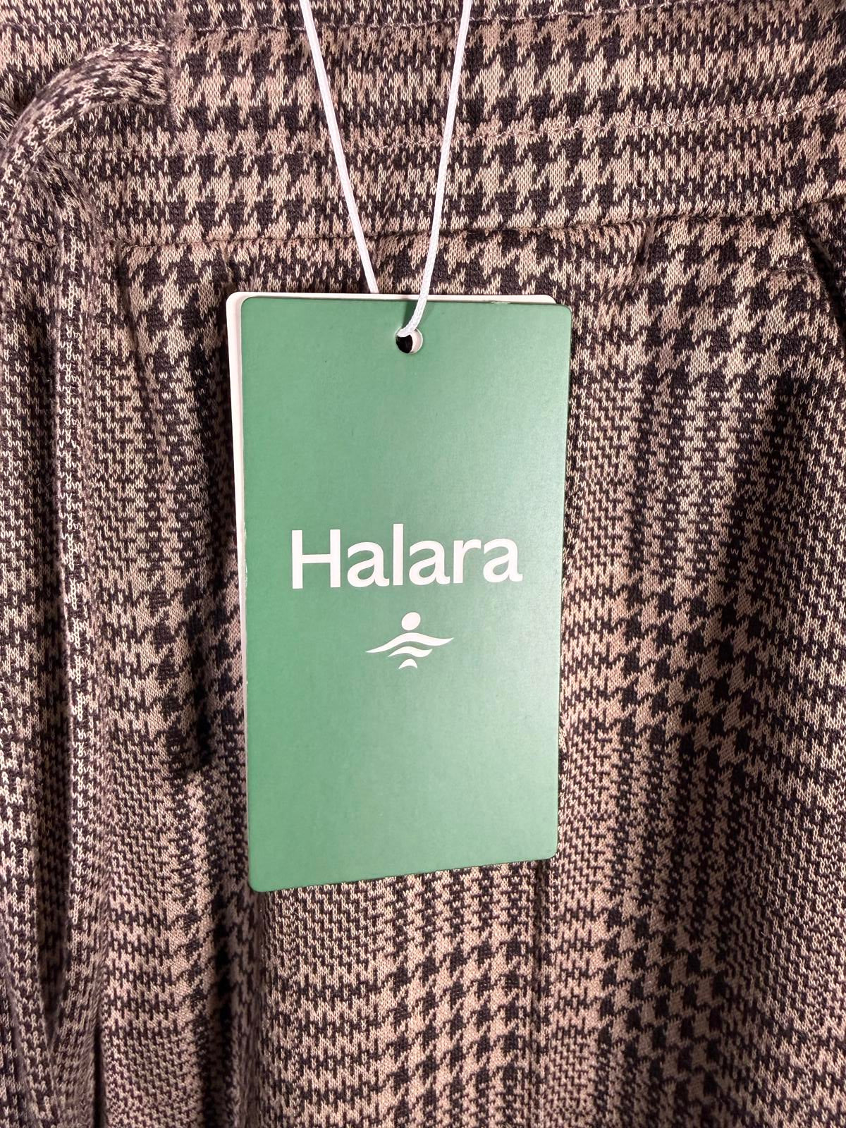NWT Halara Flex™ Mid Rise Drawstring Pocket Houndstooth Plaid Work Pants Size XS