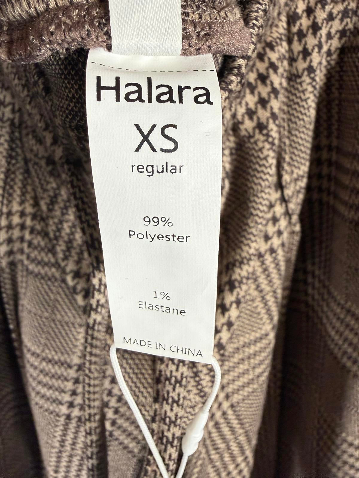 NWT Halara Flex™ Mid Rise Drawstring Pocket Houndstooth Plaid Work Pants Size XS