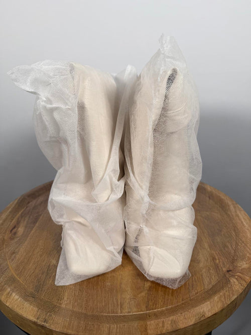 NWT Lulus Lorlia Almond Square Toe Knee High Boots Almond Size 5
