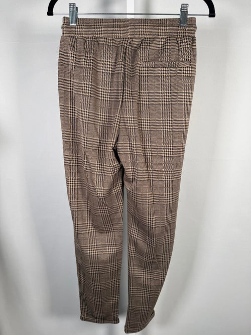 NWT Halara Flex™ Mid Rise Drawstring Pocket Houndstooth Plaid Work Pants Size XS