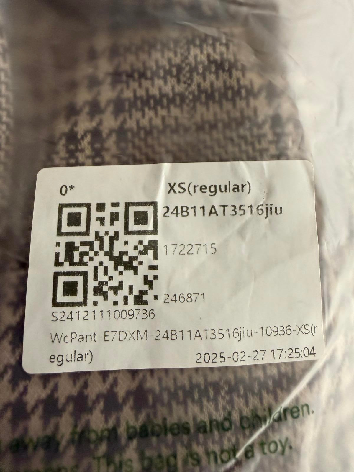 NWT Halara Flex™ Mid Rise Drawstring Pocket Houndstooth Plaid Work Pants Size XS