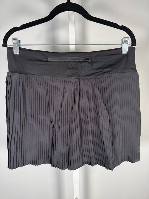 NWT Halara Pleated Athletic Skirt Gray Tennis Skirt Back Zip Pocket Size Large