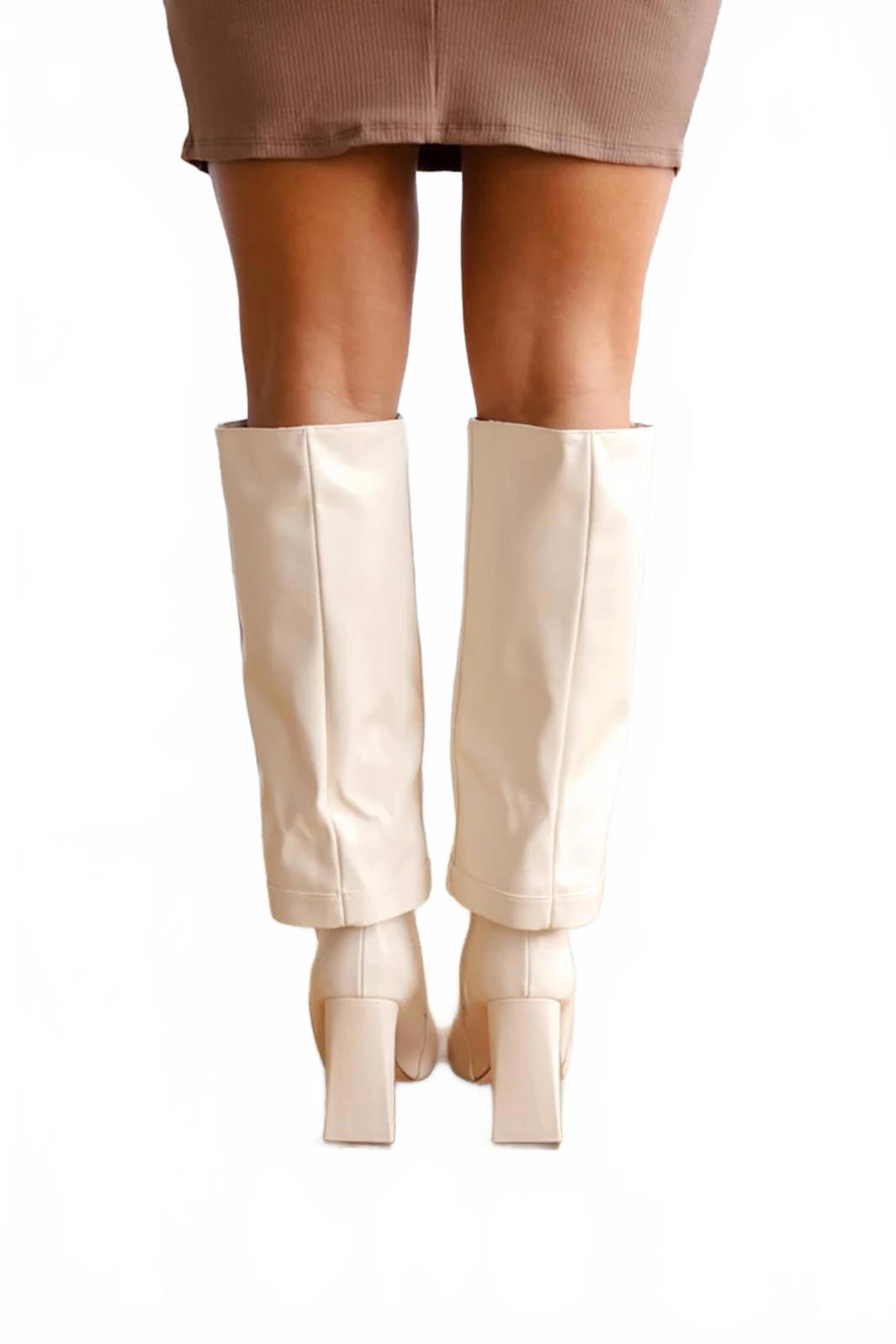 NWT Lulus Lorlia Almond Square Toe Knee High Boots Almond Size 5