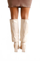 NWT Lulus Lorlia Almond Square Toe Knee High Boots Almond Size 5