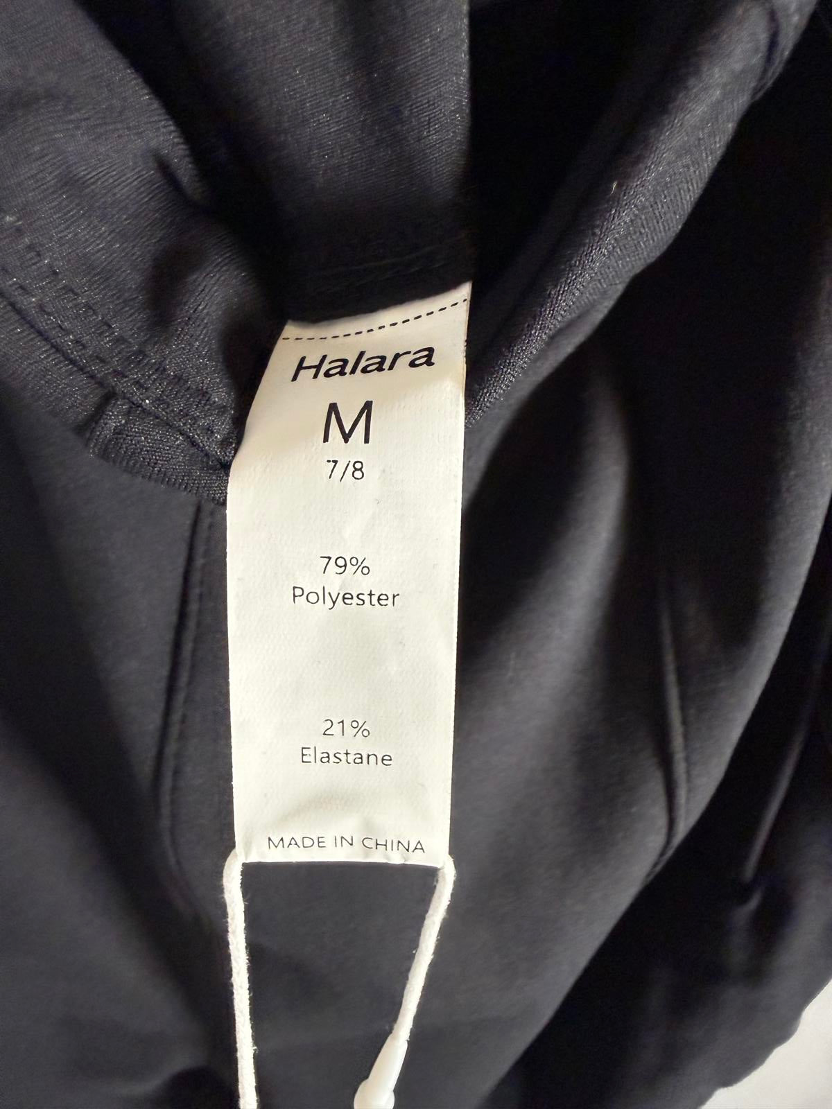 NWT Halara Leggings Black Zipper Pocket 7/8 Length Size Medium