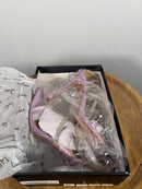 NWB Lulus Damsia Purple Rhinestone Open Toe Ankle Strap Heels Size 5.5